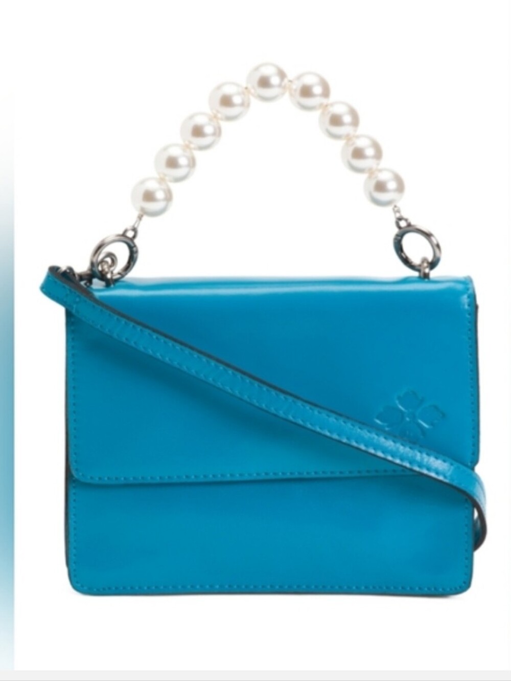 Patricia Nash Leather Veolia Crossbody Purse, Pearl Handle, Turquoise